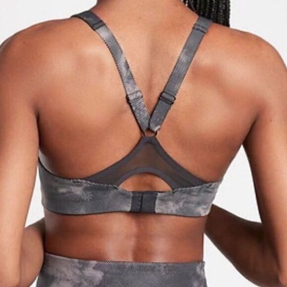 Athleta Advance Printed Sports Bra Black Nebula - Picture 4 of 7